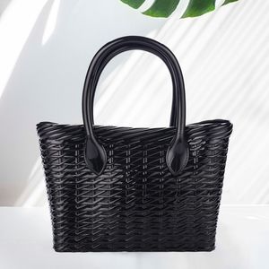 Black Jelly Tote Bag Purse Handle Rubber Casual Womens Accessory
